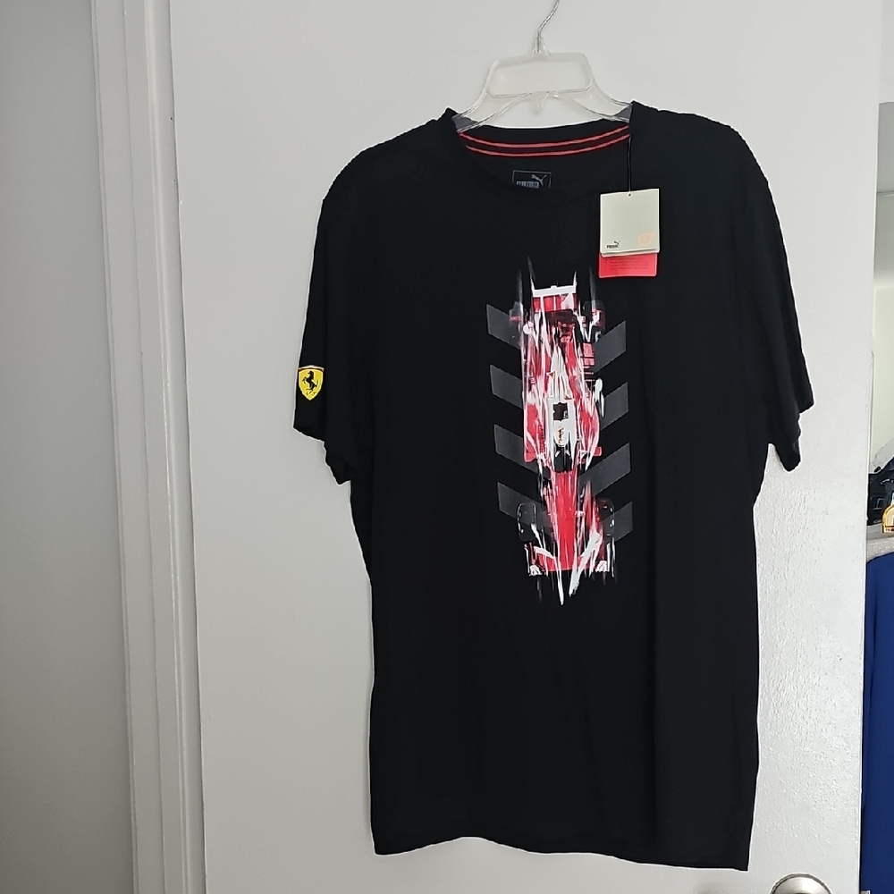Ferrari Black Graphic T-Shirt for Men By PUMA Size XL PUMA COLLECTABLE NWT
